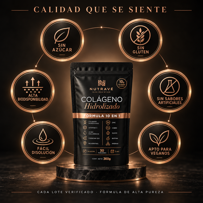 NUTRAVÉ – Colágeno Hidrolizado 360gr · 10 en 1