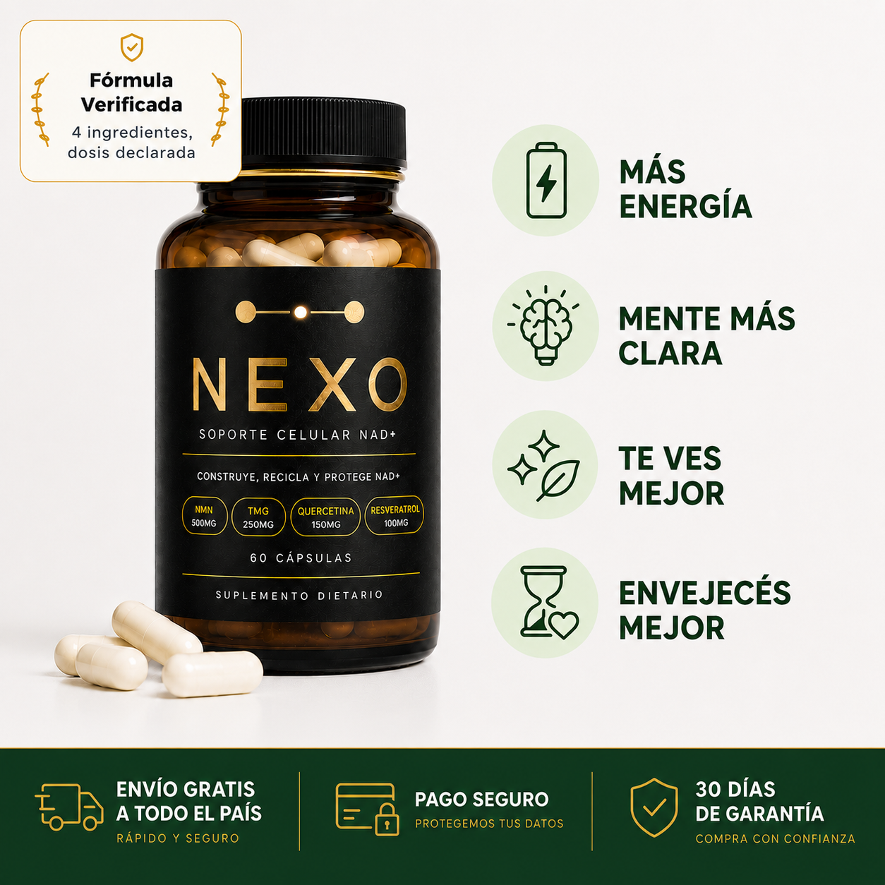 Nexo - NMN 4 en 1 • Energía y Piel Saludable
